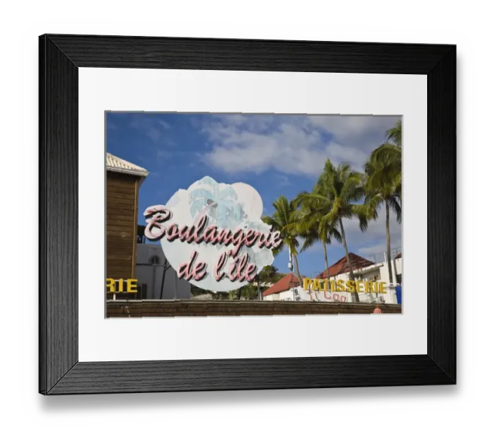 Framed Print : France, Reunion Island, St-Gilles-Les-Bains, bakery sign Framed Print : France, Reunion Island, St-Gilles-Les-Bains, bakery sign