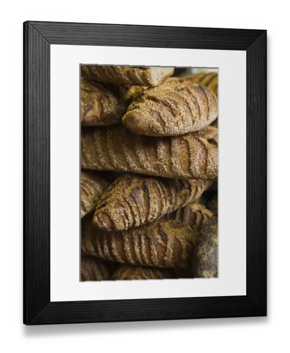 Framed Print : France, Reunion Island, St-Paul, Seafront Market, artisan baked bread