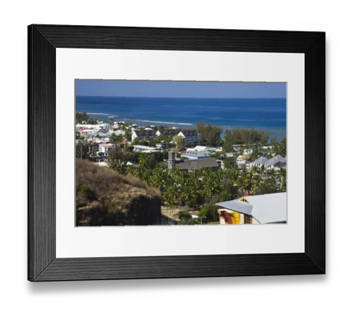 Framed Print : France, Reunion Island, St-Leu, town view from the heights Framed Print : France, Reunion Island, St-Leu, town view from the heights