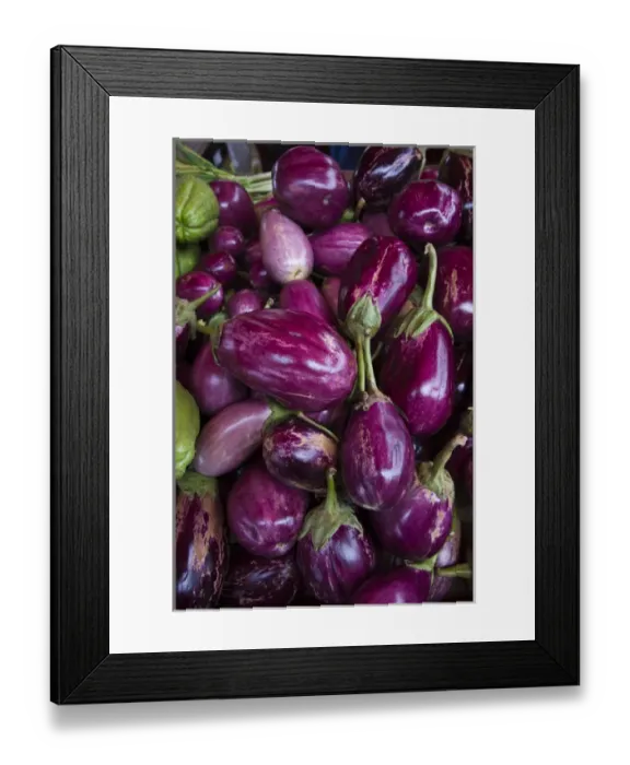 Framed Print : France, Reunion Island, St-Paul, Seafront Market, purple eggplant