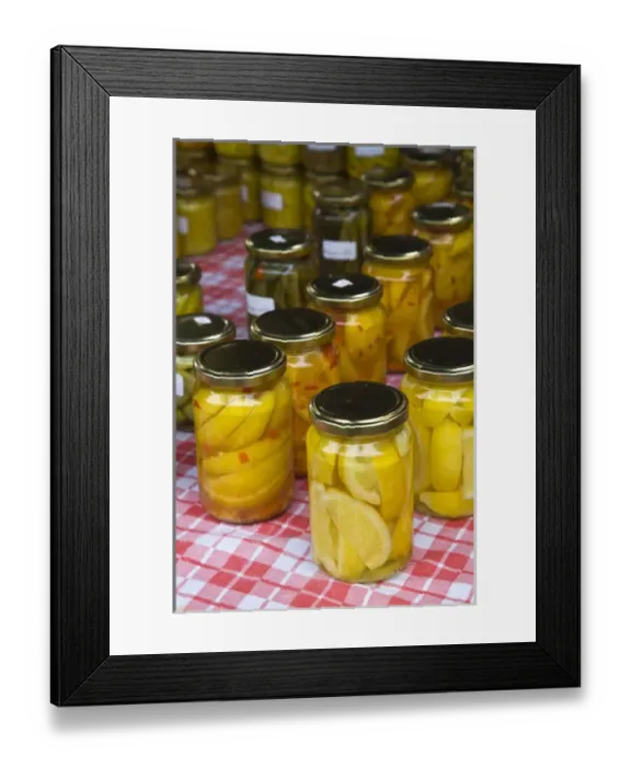 Framed Print : France, Reunion Island, St-Paul, Seafront Market, Reunion-made fruit preserves