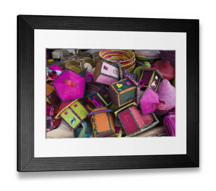 Framed Print : France, Reunion Island, St-Pierre, Covered Market, Reunion-made bags for sale Framed Print : France, Reunion Island, St-Pierre, Covered Market, Reunion-made bags for sale