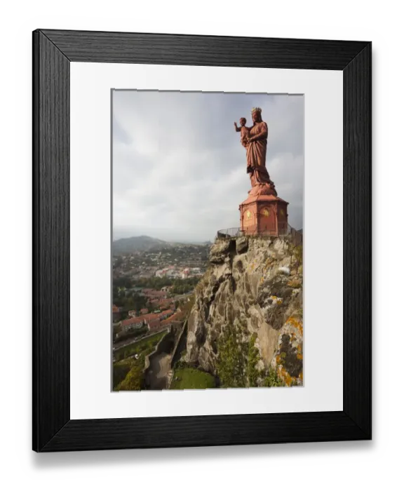 Framed Print : France, Haute-Loire Department, Auvergne Region, Le Puy-en-Velay, Rocher Corneille