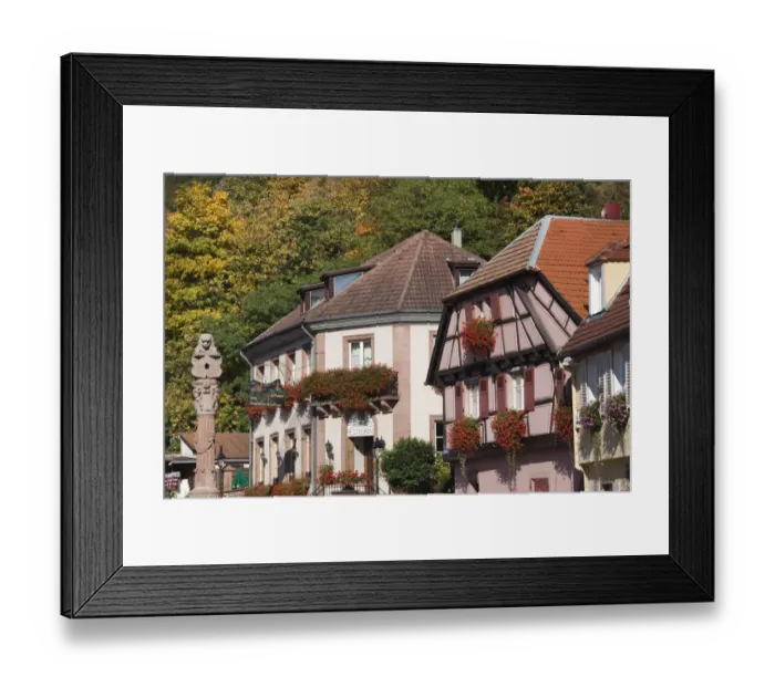 Framed Print : France, Haut-Rhin, Alsace Region, Alasatian Wine Route, Ribeauville, building detail Framed Print : France, Haut-Rhin, Alsace Region, Alasatian Wine Route, Ribeauville, building detail