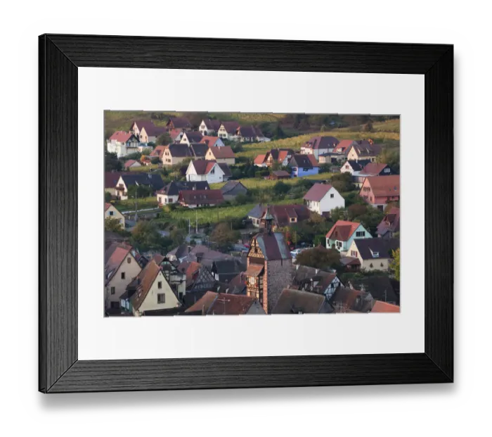Framed Print : France, Haut-Rhin, Alsace Region, Alasatian Wine Route, Riquewihr, town view, dawn Framed Print : France, Haut-Rhin, Alsace Region, Alasatian Wine Route, Riquewihr, town view, dawn