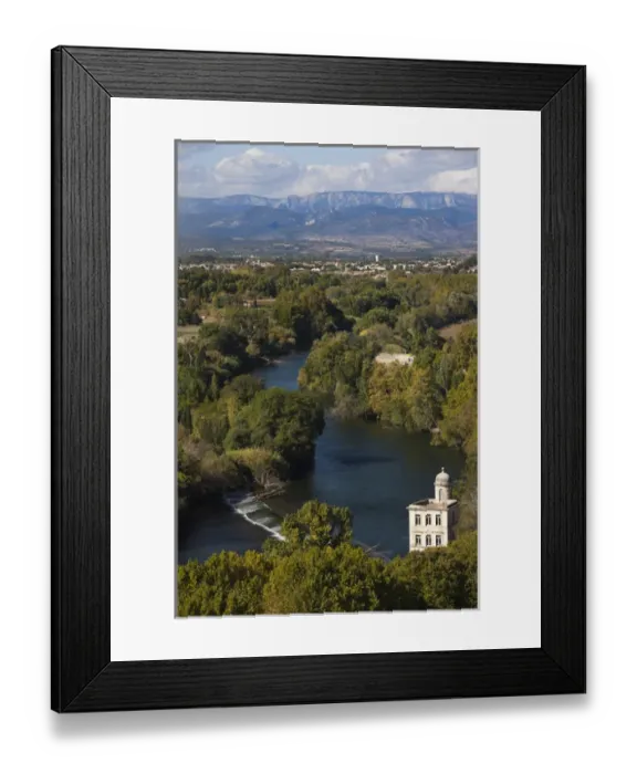 Framed Print : France, Languedoc-Roussillon, Herault Department, Beziers, elevated view of the Orb River Framed Print : France, Languedoc-Roussillon, Herault Department, Beziers, elevated view of the Orb River