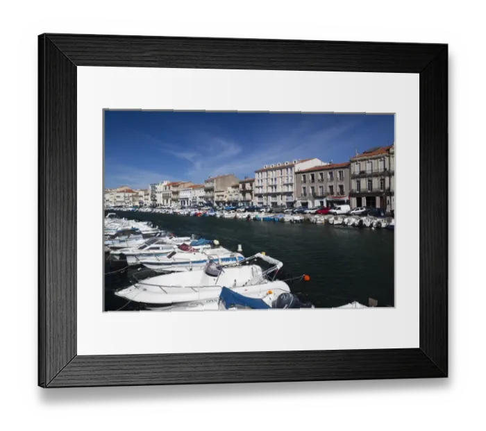 Framed Print : France, Languedoc-Roussillon, Herault Department, Sete, Old Port waterfront Framed Print : France, Languedoc-Roussillon, Herault Department, Sete, Old Port waterfront