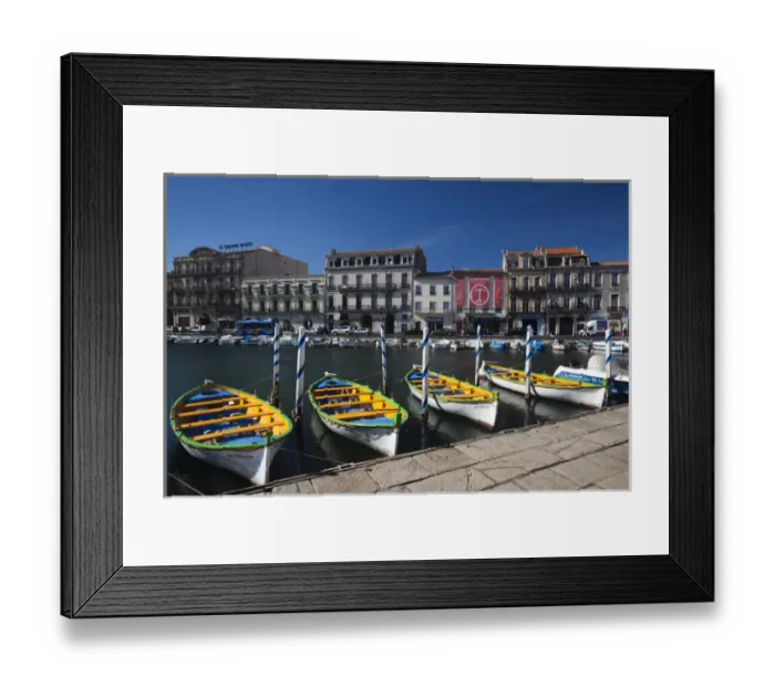 Framed Print : France, Languedoc-Roussillon, Herault Department, Sete, Old Port waterfront Framed Print : France, Languedoc-Roussillon, Herault Department, Sete, Old Port waterfront