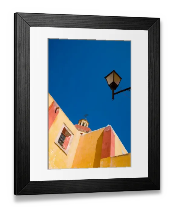 Framed Print : North America, Mexico, Guanajuato. Walls and dome of San Roque church