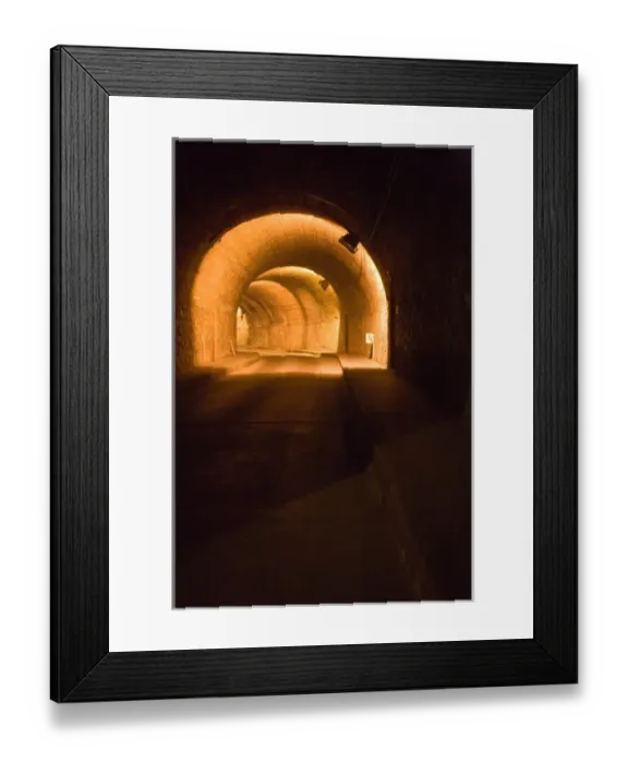 Framed Print : North America, Mexico, Guanajuato. Entrance of one of the subterranean streets at night