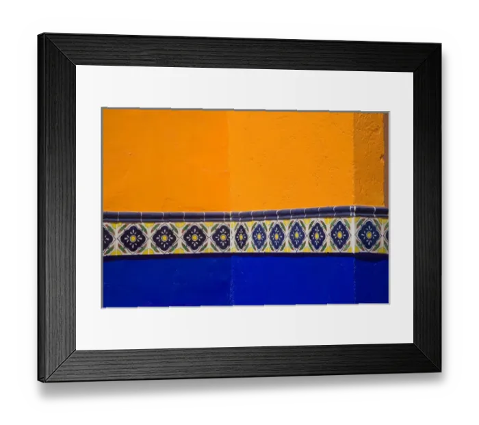Framed Print : North America, Mexico, Guanajuato. Colorful wall with ornate tile Framed Print : North America, Mexico, Guanajuato. Colorful wall with ornate tile