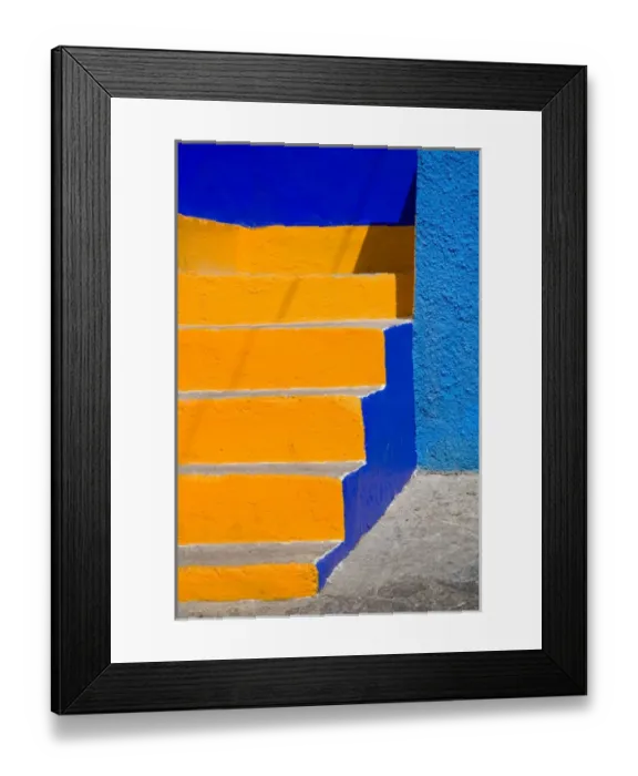 Framed Print : North America, Mexico, Guanajuato. Colorful stairs of building Framed Print : North America, Mexico, Guanajuato. Colorful stairs of building