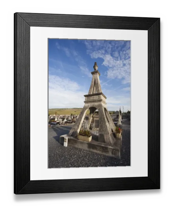 Framed Print : France, Marne, Champagne Region, Damery, cemetery monument in the shape of the Eiffel Framed Print : France, Marne, Champagne Region, Damery, cemetery monument in the shape of the Eiffel