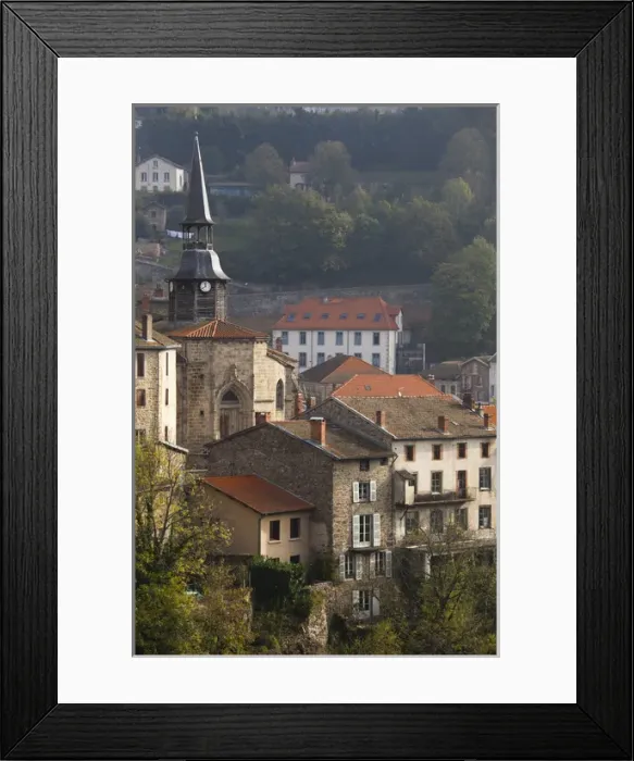 Framed Print : France, Puy-de-Dome Department, Auvergne Region, Olliergues, town view Framed Print : France, Puy-de-Dome Department, Auvergne Region, Olliergues, town view