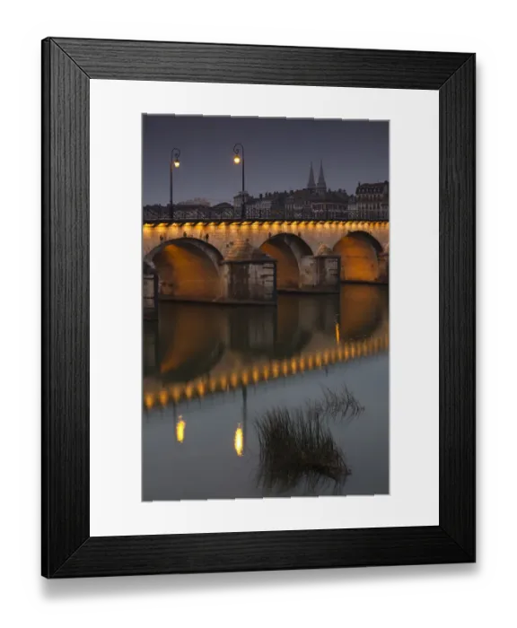 Framed Print : France, Saone-et-Loire Department, Burgundy Region, Maconnais Area, Macon, Pont St-Laurent bridge