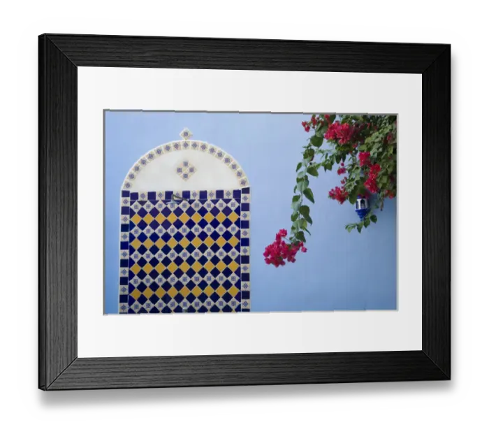 Framed Print : North America, Mexico, Yucatan, Merida. Tiled wall near the pool at the Hotel MedioMundo