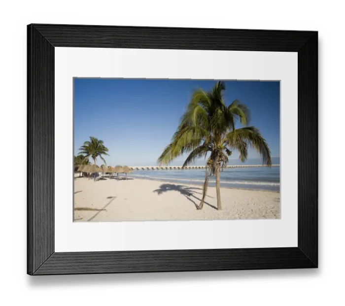 Framed Print : North America, Mexico, Yucatan, Progreso. The beach of Progreso with the 5 mile Framed Print : North America, Mexico, Yucatan, Progreso. The beach of Progreso with the 5 mile