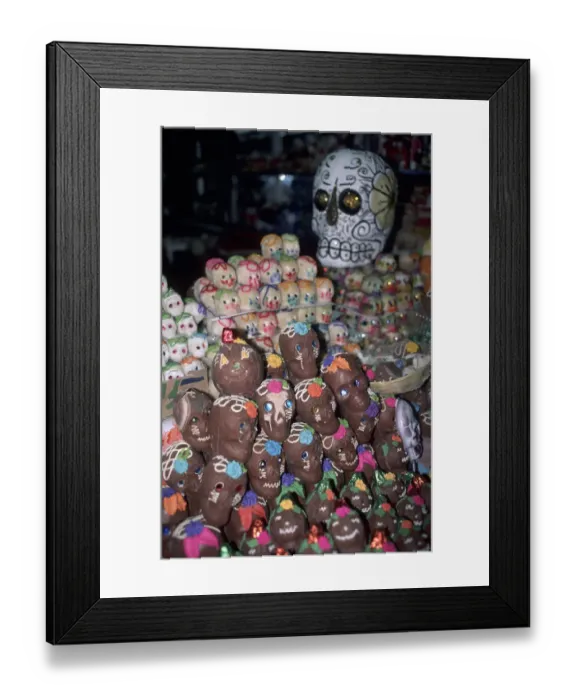 Framed Print : Mexico, Oaxaca, Market Day of the Dead Candy skulls Framed Print : Mexico, Oaxaca, Market Day of the Dead Candy skulls