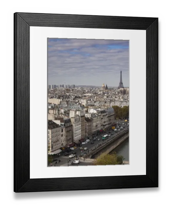 Framed Print : France, Paris, elevated city view from the Cathedrale Notre Dame cathedral Framed Print : France, Paris, elevated city view from the Cathedrale Notre Dame cathedral