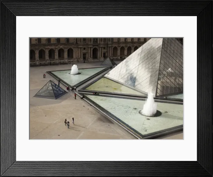 Framed Print : France, Paris, Musee du Louvre museum, elevated view of Louvre Pyramid courtyard Framed Print : France, Paris, Musee du Louvre museum, elevated view of Louvre Pyramid courtyard