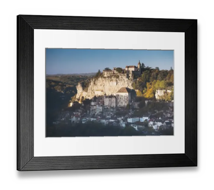 Framed Print : France, Midi-Pyrenees Region, Lot Department, Rocamador, elevated town view, morning Framed Print : France, Midi-Pyrenees Region, Lot Department, Rocamador, elevated town view, morning
