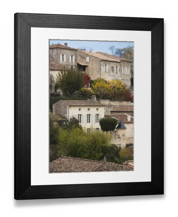 Framed Print : France, Aquitaine Region, Gironde Department, St-Emilion, wine town, town building detail Framed Print : France, Aquitaine Region, Gironde Department, St-Emilion, wine town, town building detail