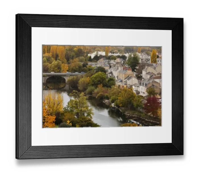 Framed Print : France, Poitou-Charentes Region, Vienne Department, Poitiers, elevated view of town Framed Print : France, Poitou-Charentes Region, Vienne Department, Poitiers, elevated view of town