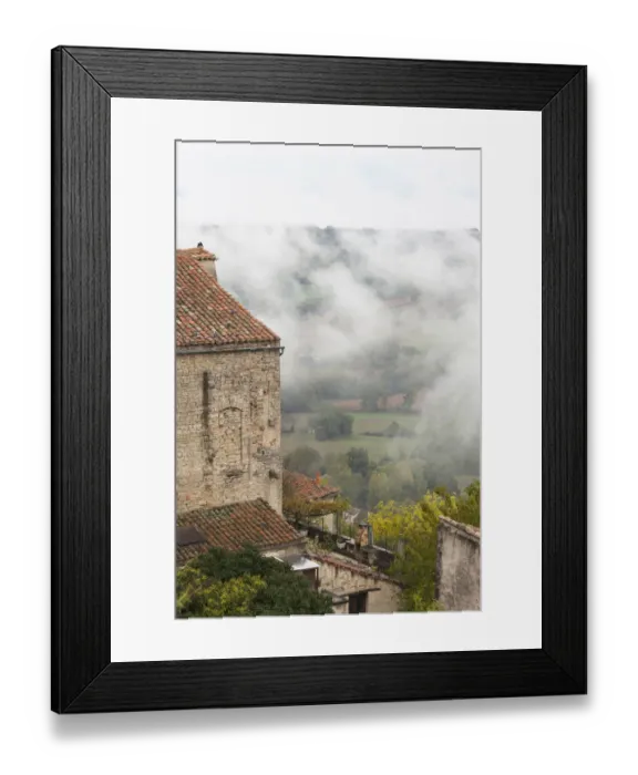 Framed Print : France, Midi-Pyrenees Region, Tarn Department, Cordes-sur-Ciel, elevated view of Framed Print : France, Midi-Pyrenees Region, Tarn Department, Cordes-sur-Ciel, elevated view of