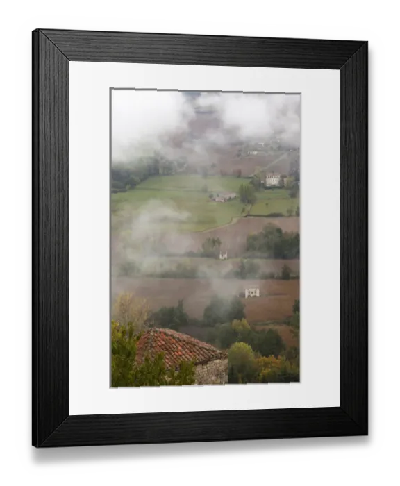 Framed Print : France, Midi-Pyrenees Region, Tarn Department, Cordes-sur-Ciel, elevated view of Framed Print : France, Midi-Pyrenees Region, Tarn Department, Cordes-sur-Ciel, elevated view of