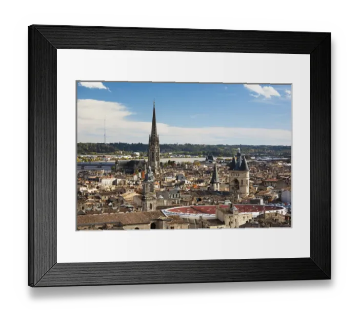 Framed Print : France, Aquitaine Region, Gironde Department, Bordeaux, city overview with Eglise Framed Print : France, Aquitaine Region, Gironde Department, Bordeaux, city overview with Eglise