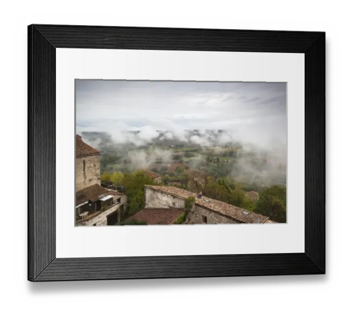 Framed Print : France, Midi-Pyrenees Region, Tarn Department, Cordes-sur-Ciel, elevated view of Framed Print : France, Midi-Pyrenees Region, Tarn Department, Cordes-sur-Ciel, elevated view of