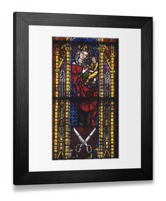 Framed Print : Freiburg Cathedral. Tailors Guild window. Copyright: aA Collection Framed Print : Freiburg Cathedral. Tailors Guild window. Copyright: aA Collection