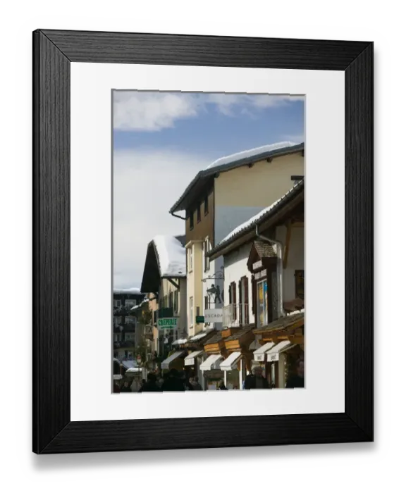 Framed Print : FRANCE-French Alps (Haute-Savoie)-MEGEVE: Ski Resort Town Center / Winter Framed Print : FRANCE-French Alps (Haute-Savoie)-MEGEVE: Ski Resort Town Center / Winter