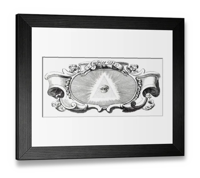 Framed Print : All Seeing Eye 16th c. engraving from Book on Alchemy Copyright: aAC Ltd