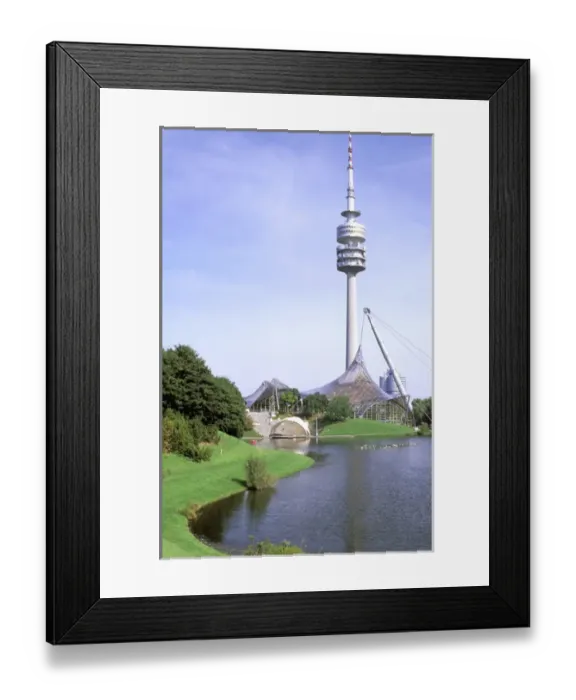 Framed Print : Europe, Germany, Munich, Olympic Park. Distinctive communications tower