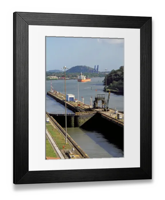Framed Print : Central America, Panama, Panama Canal. Miraflores Locks Framed Print : Central America, Panama, Panama Canal. Miraflores Locks