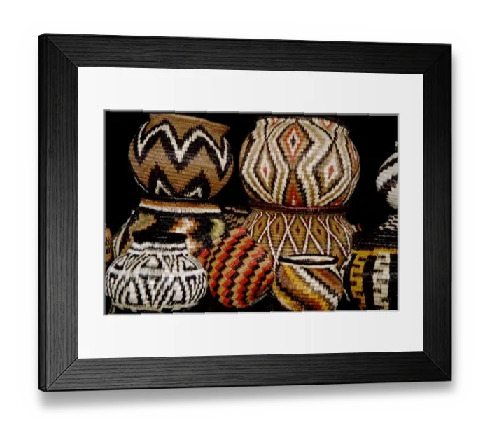 Framed Print : Central America, Panama, Soberania National Park, Gamboa. Embera Indian baskets