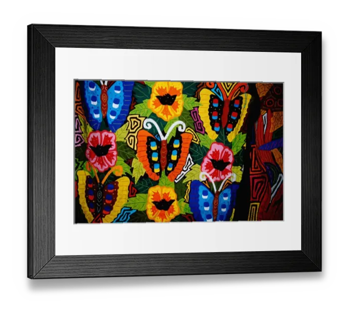 Framed Print : Central America, Panama, Panama Province, Panama City, Handicraft Market. Kuna indian mola Framed Print : Central America, Panama, Panama Province, Panama City, Handicraft Market. Kuna indian mola