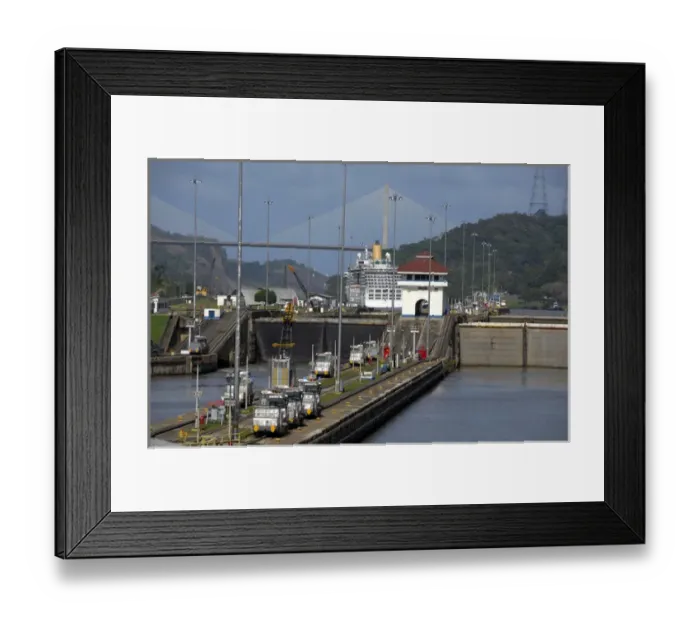 Framed Print : Central America, Panama, Panama Canal. Pedro Miguel Lock