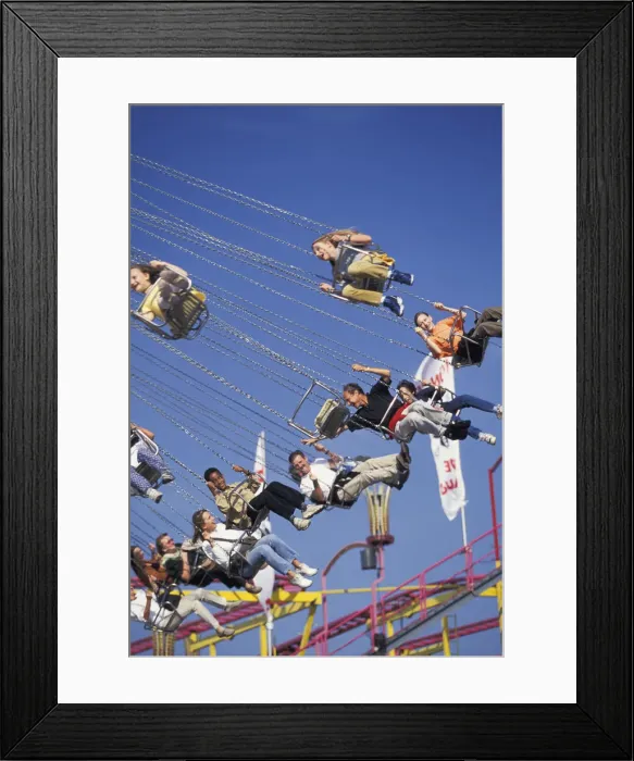 Framed Print : Europe, Germany, Munich. Visitors enjoying the ride high above the crowd during Octoberfest Framed Print : Europe, Germany, Munich. Visitors enjoying the ride high above the crowd during Octoberfest