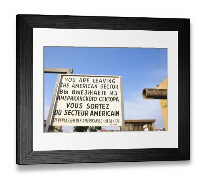 Framed Print : Checkpoint Charlie Sign East Berlin Germany Framed Print : Checkpoint Charlie Sign East Berlin Germany