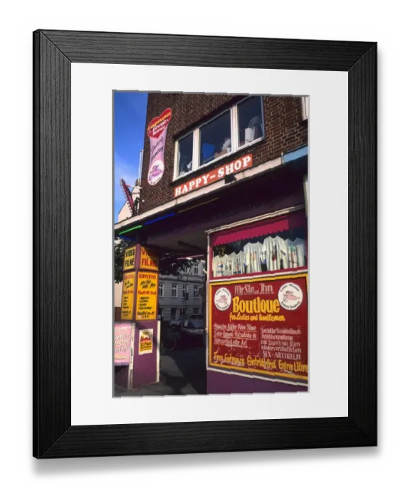 Framed Print : Sex Shop in St Pauli Area Hamburg Germany