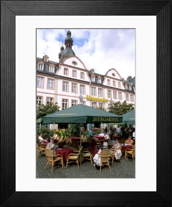 Framed Print : Germany Koblenz Old Town by Rhine River Center cafes in Altstadt Framed Print : Germany Koblenz Old Town by Rhine River Center cafes in Altstadt
