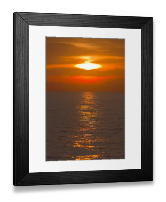 Framed Print : Caribbean. Sunset at sea