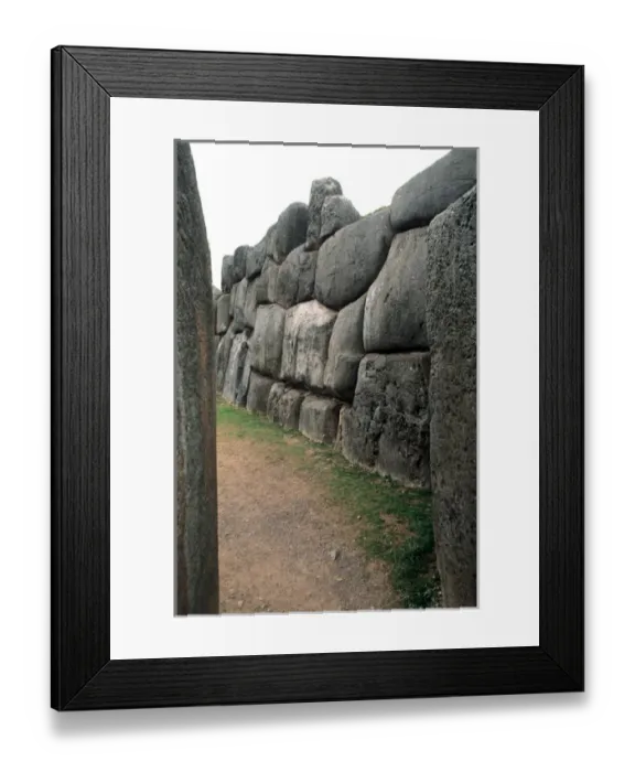 Framed Print : Life in Peru Cuzco in the mountains at Saqsaywaman Ruins in high elevation