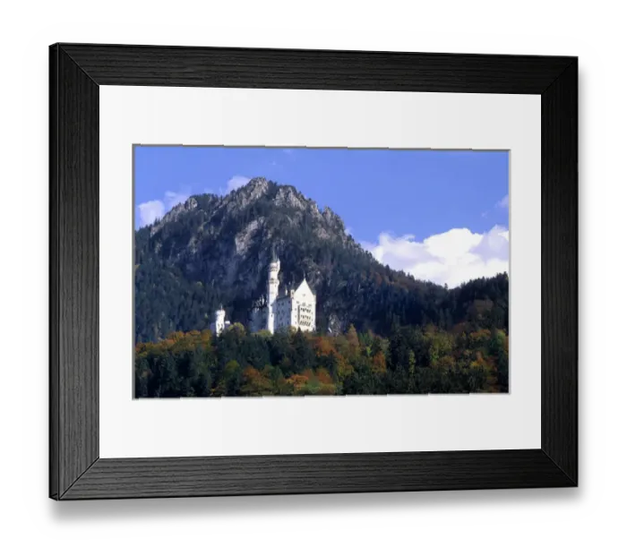 Framed Print : Life in Germany in Bavarian Alps a different view of the famous Neuschwanstein castle