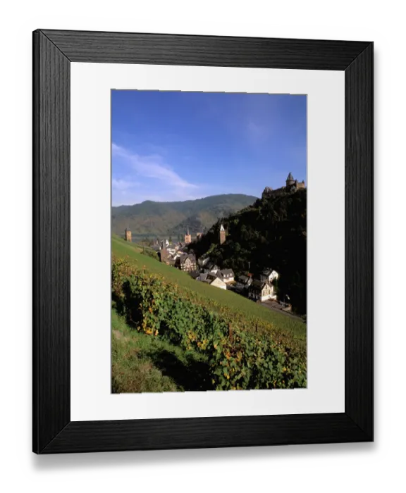 Framed Print : Europe, Germany, Rhineland, Bacharach. Beautiful Rhine River and wine fields Framed Print : Europe, Germany, Rhineland, Bacharach. Beautiful Rhine River and wine fields