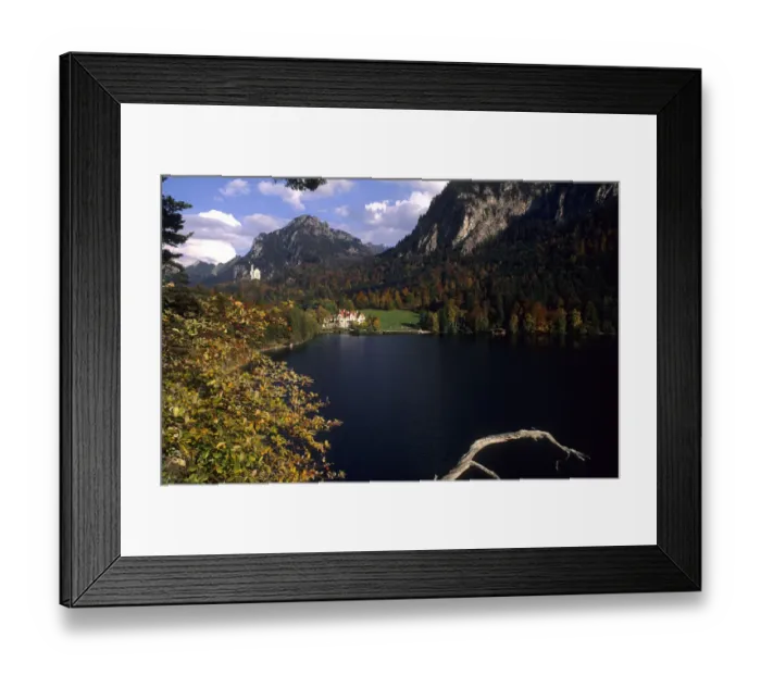 Framed Print : Life in Germany in Bavarian Alps a different angle of the lake behind the famous Framed Print : Life in Germany in Bavarian Alps a different angle of the lake behind the famous