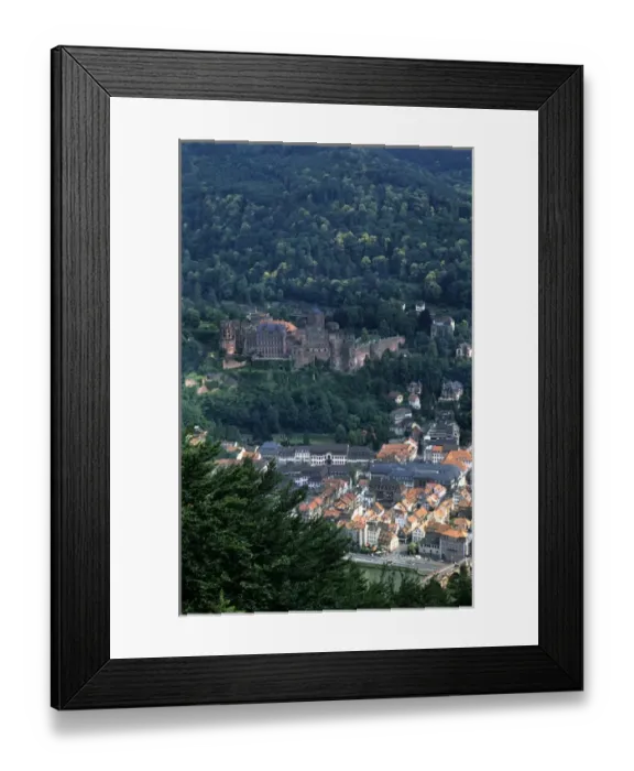Framed Print : Life in Germany in Heidleberg the old university town from above in Germany Framed Print : Life in Germany in Heidleberg the old university town from above in Germany