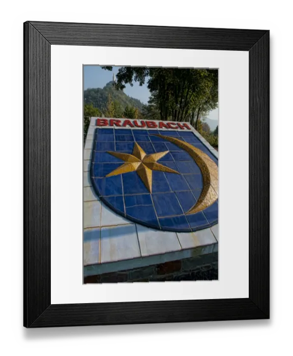 Framed Print : wonderful charming village on Rhine River of Braubach Germany city sign welcome Framed Print : wonderful charming village on Rhine River of Braubach Germany city sign welcome